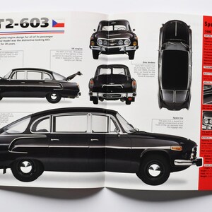 Spec Sheet Tatra T2-603 (1955-1975) (Auto Foto stat Info Broschüre Druck Teile an alte klassische Motoren koprivnic tschechoslowakei)