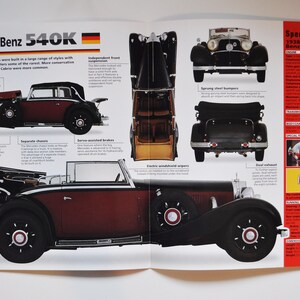Fiche technique Mercedes-Benz 540K (1934-1942) (voiture photo stats info specs brochure print parts ad vintage classic sport engine german auto old)
