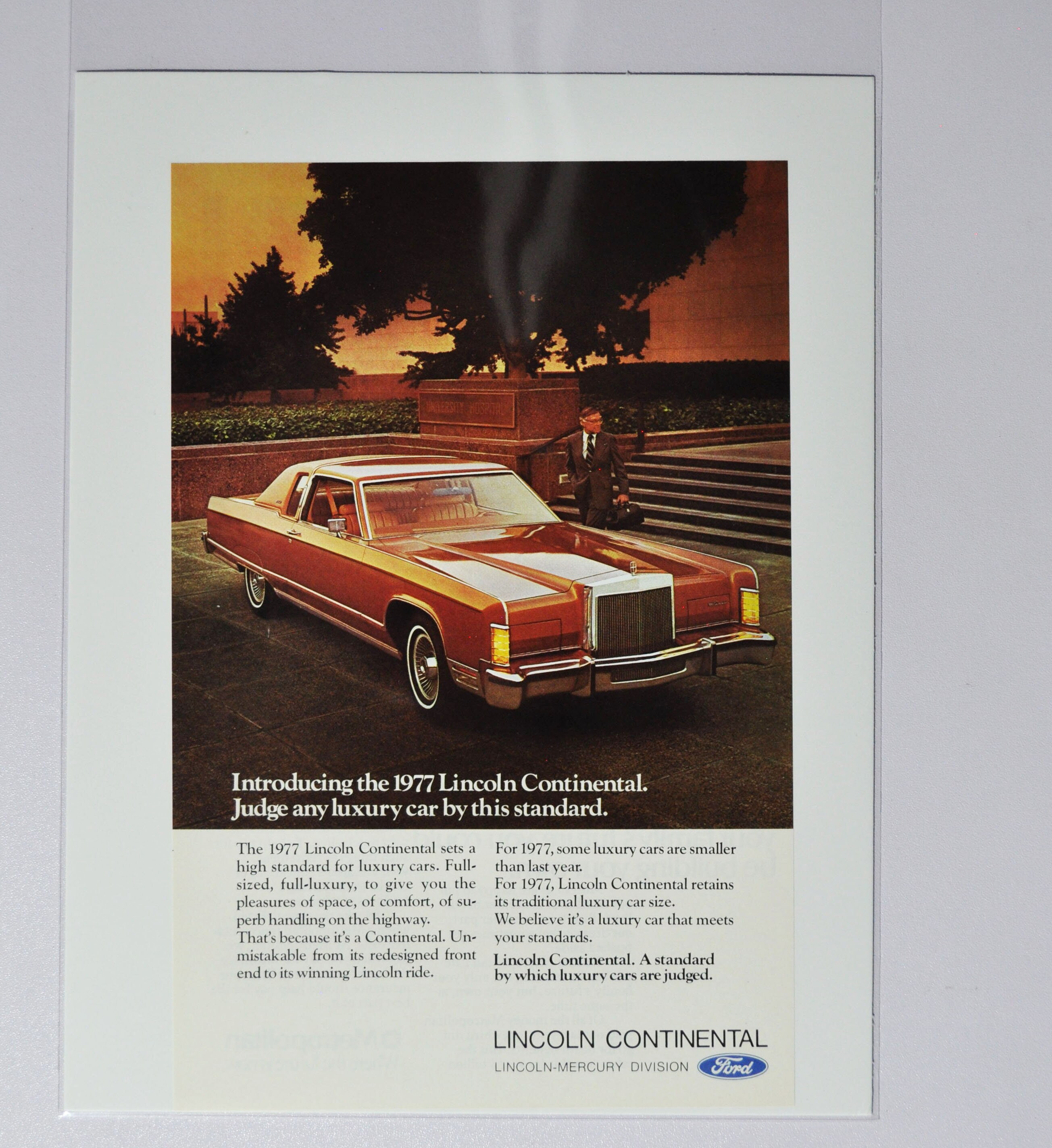 Car Ad 1977 Lincoln Continental (ford Motor Company Mercury
