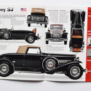 Datenblatt Duesenberg SJ (1932-1937) (Auto Foto Stat Info Specs Brochure Teile Ad alte Vintage Klassiker Motor Retro Indianapolis Indiana USA)