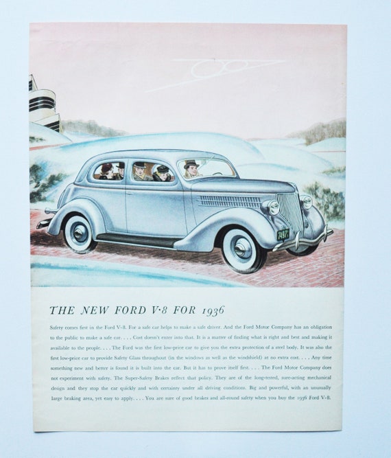 SEE THIS CAR TODAY ADVERTISING POSTCARD VIEW 1936 FORD V-8 CHRYSLER PLYMOUTH 