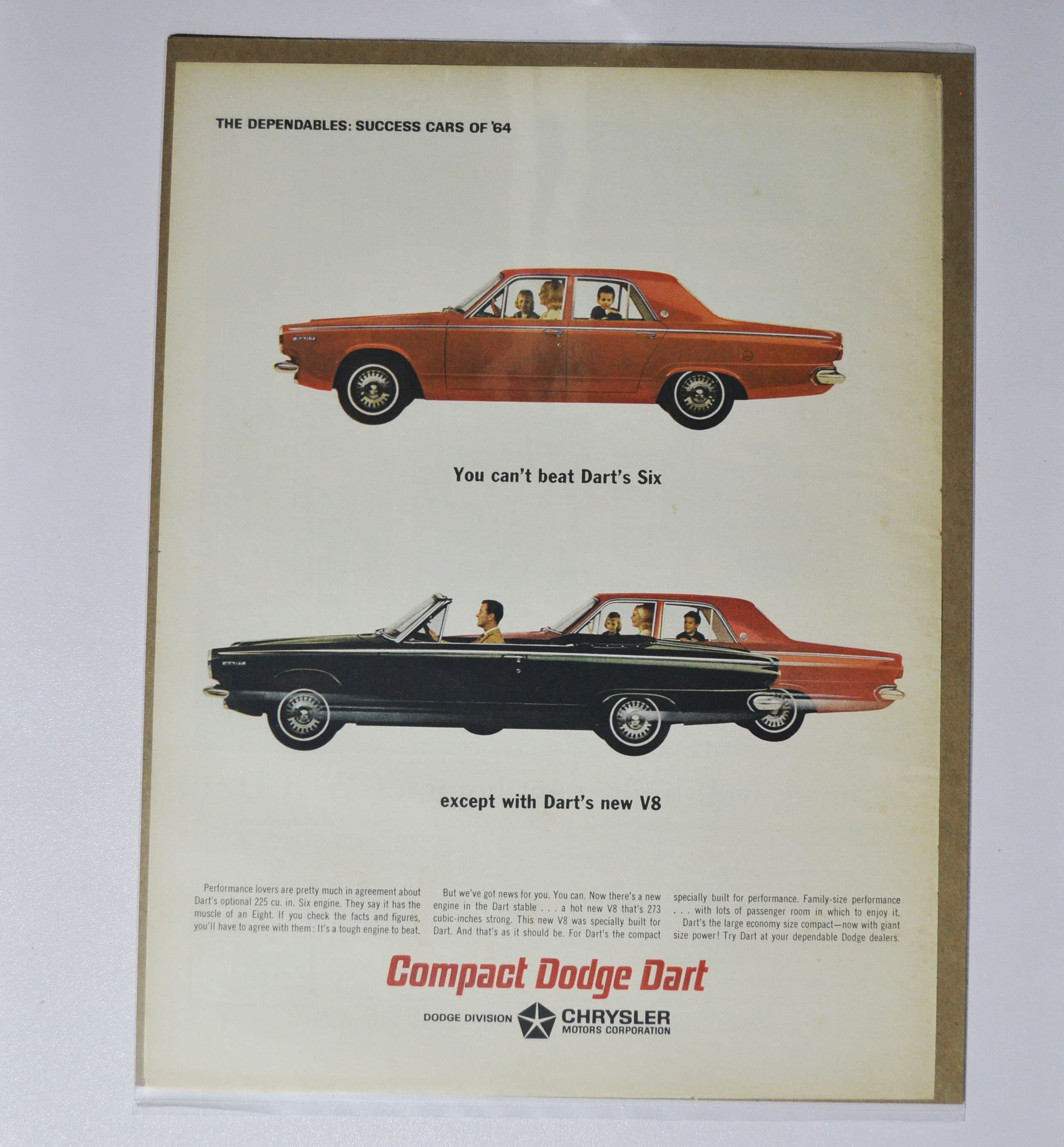 Poster Dodge Dart Convertible 1963 - Impression D'art Haute Qualité - Plusieurs Tailles