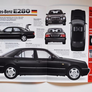Spektren Mercedes-Benz E280 (1995-1997) (Auto fotostats info specs broschüre print teile ad vintage klassischer Sport motor deutsch auto)