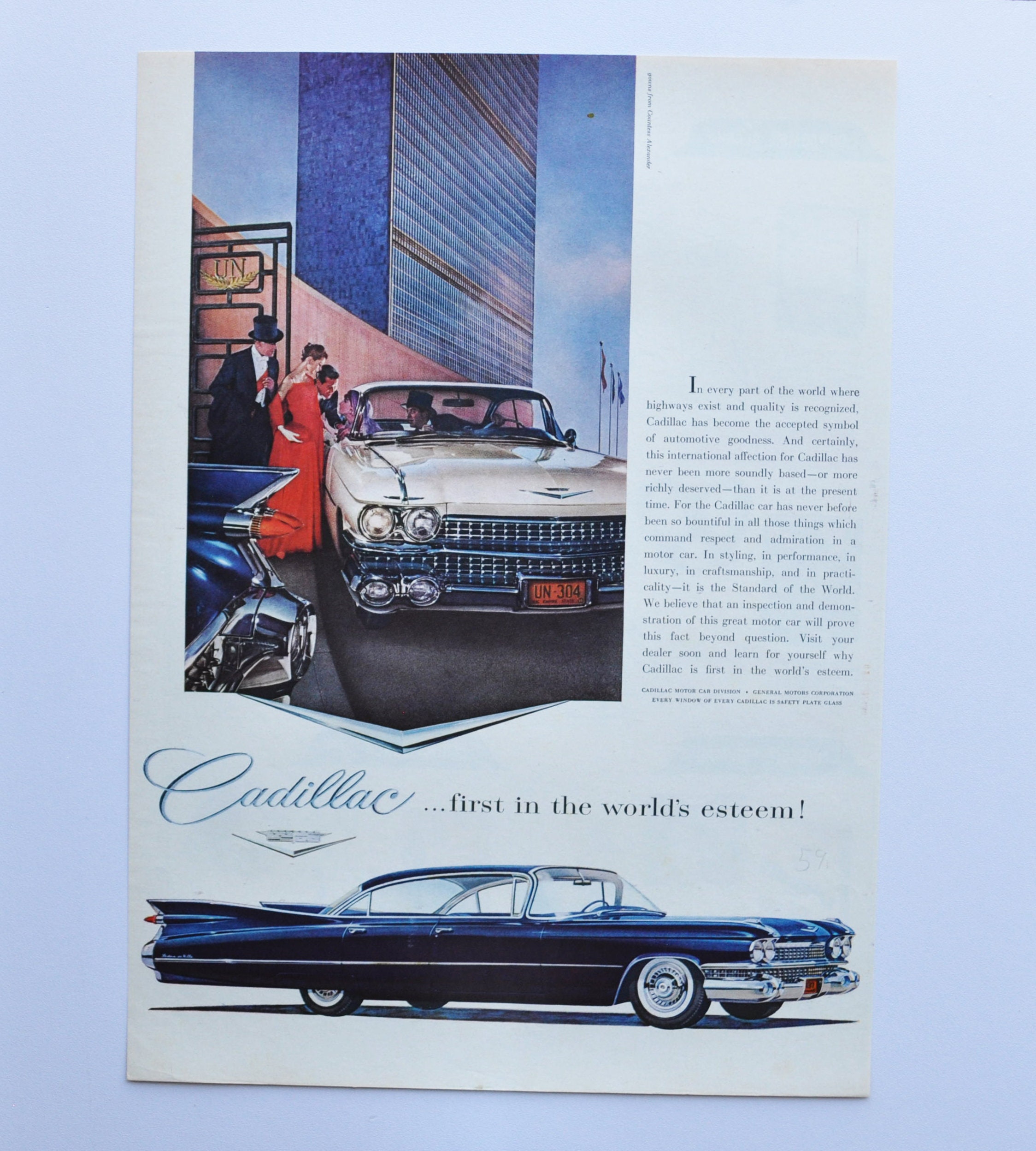 Large Car Ad 1959 Cadillac (motor Company Classic Old Photo
