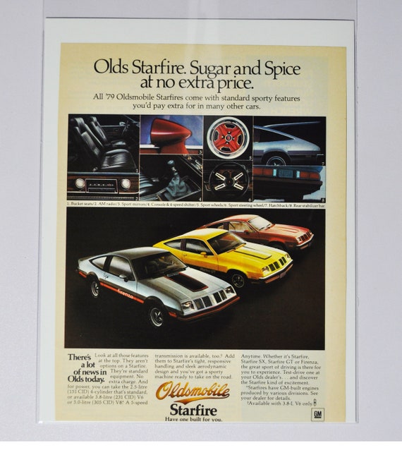 Car Ad 1979 Oldsmobile Starfire (general Motors Company Classic