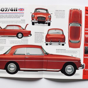Hoja de especificaciones Bristol 407 / 411 (1961-1976) (estadística de la foto del coche información de las especificaciones folleto piezas ad old vintage print sport business luxury filton auto)
