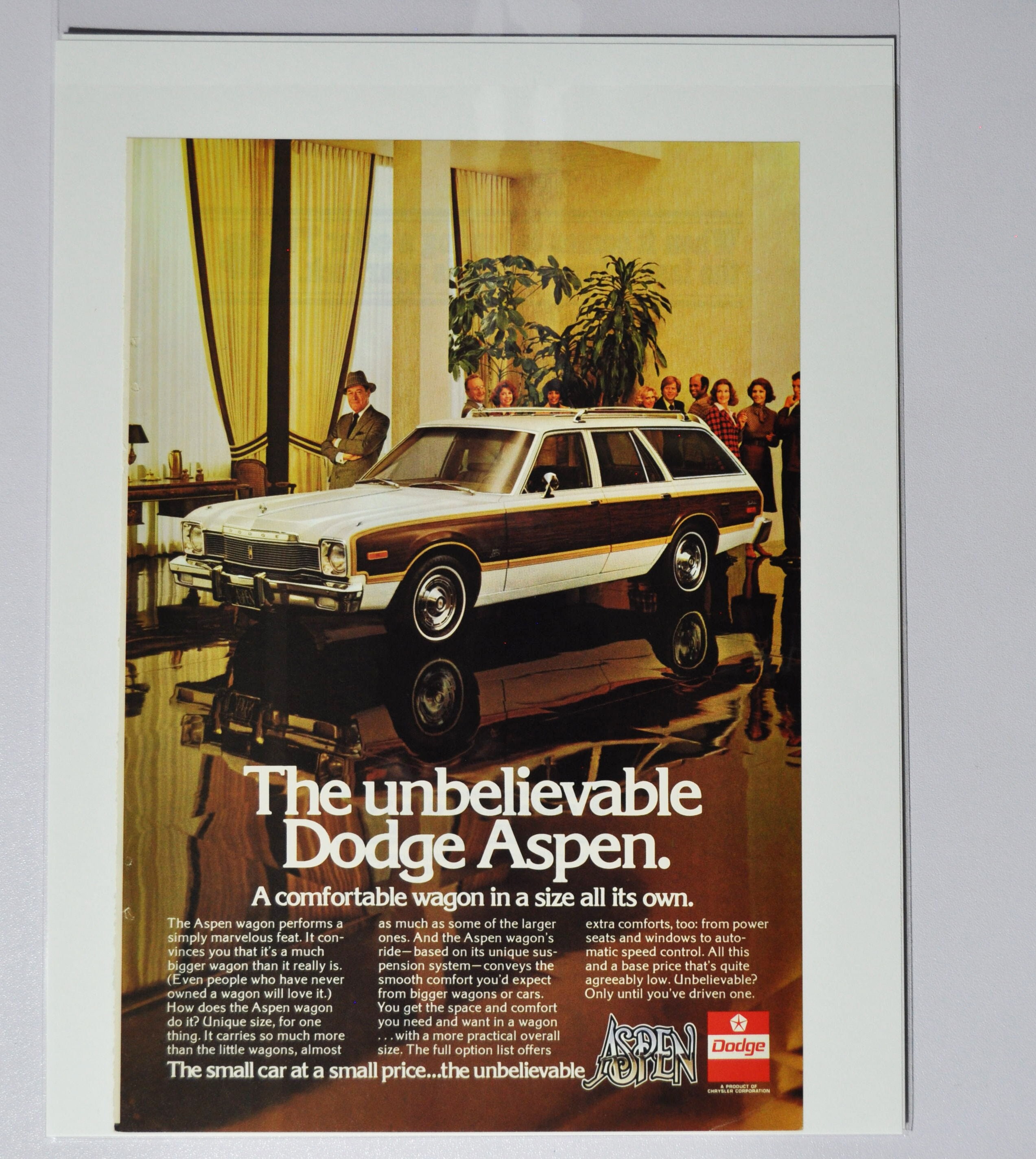 Car Ad Dodge Aspen (motor Company Classic Old Photo Advertisement Parts ...