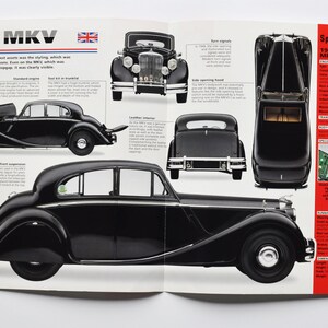 Fiche technique Jaguar MKV (1949-1951) (voiture photo stat info specs brochure pièces annonce old vintage print moteur de course classique angleterre coventry UK)