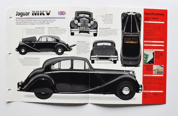 Buy Spec Sheet Jaguar MKV 1949 1951 car Photo Stat Info Specs