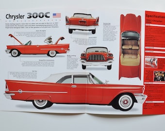 Spec Sheet Chrysler 300C (1957) (car, dealer, classic, american dealership, photo, stat, info, specs, brochure, ad, old, retro, vintage)