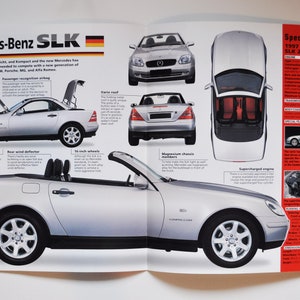 Spec Sheet Mercedes-Benz SLK (1996-PRESENT) (Auto Foto Statistiken Info Broschüre Druck Teile Anzeige Vintage Classic Sport Motor german auto)