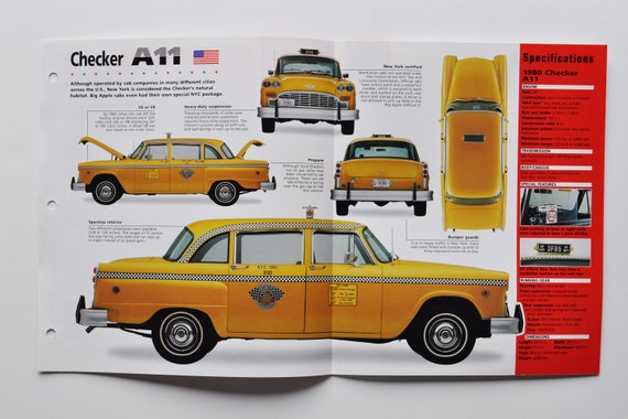 Spec Sheet Checker A11 (1963-1982) (car Photo Stat Info Specs