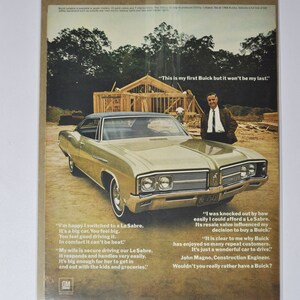 Annuncio di un'auto di grandi dimensioni 1968 Buick LeSabre (general motors company GM vecchia foto vintage classica pubblicità parti stampa poster auto usa us Le Sabre)