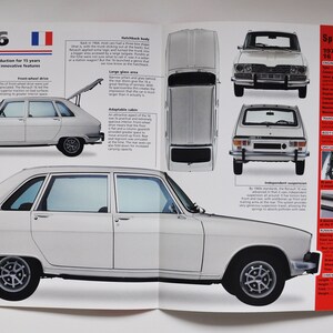 Spec Sheet Renault 16 (1964-1979) (Auto Foto stat Info Broschüren Teile Anzeige alter Vintage Klassiker europäische Retro Sportauto Frankreich Paris)