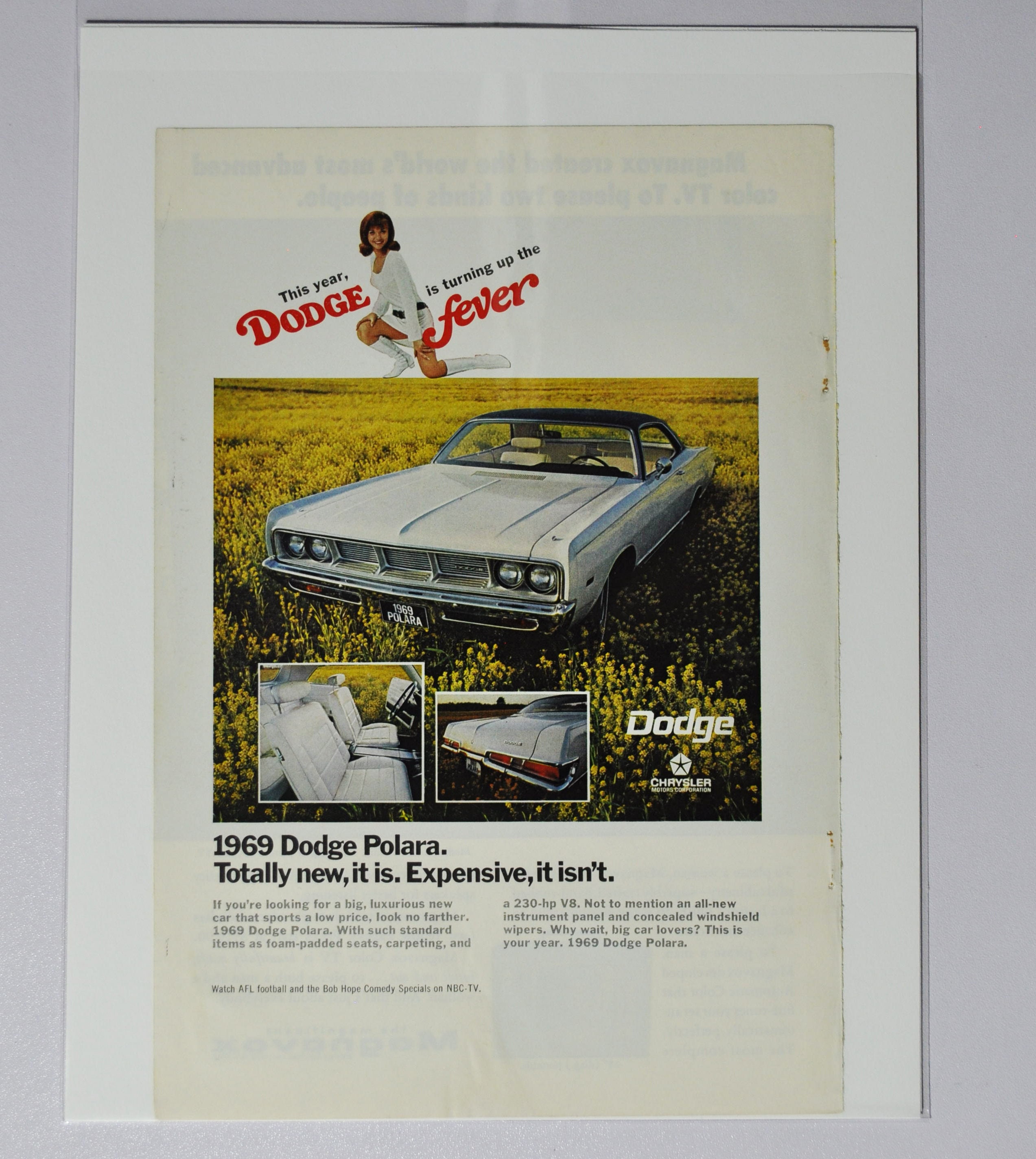 Auto-Werbung 1969 Dodge Polara (motor company classic altes Foto-Werbeteile-Print-Prospekt Autohaus Amerika Chrysler Motors USA)