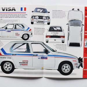 Hoja de especificaciones Citroen Visa (1983) (estadística de fotos del coche info especificaciones folleto piezas ad vintage auto france automobile SA Neuilly-sur-Seine rally race)