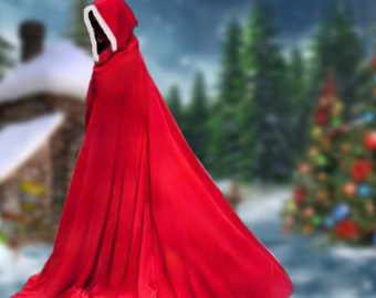 Many Colors/ Red, Beautiful full size satin cape with hood/ Christmas cape/ cosplay cape / medieval cloak / oversized hood