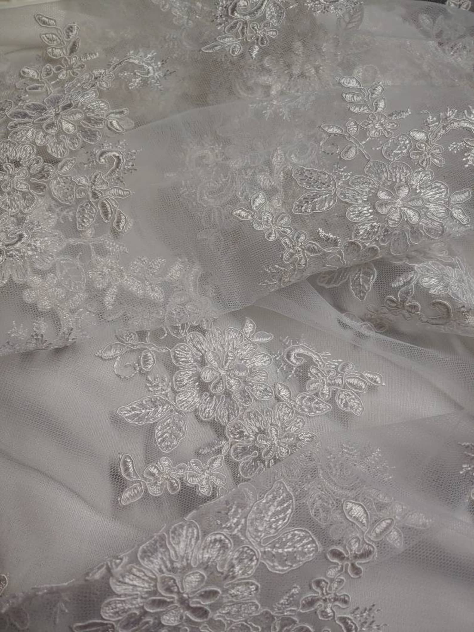 Fancy Lace Fabrics for Weddings White Cord Lace Fabric With - Etsy UK