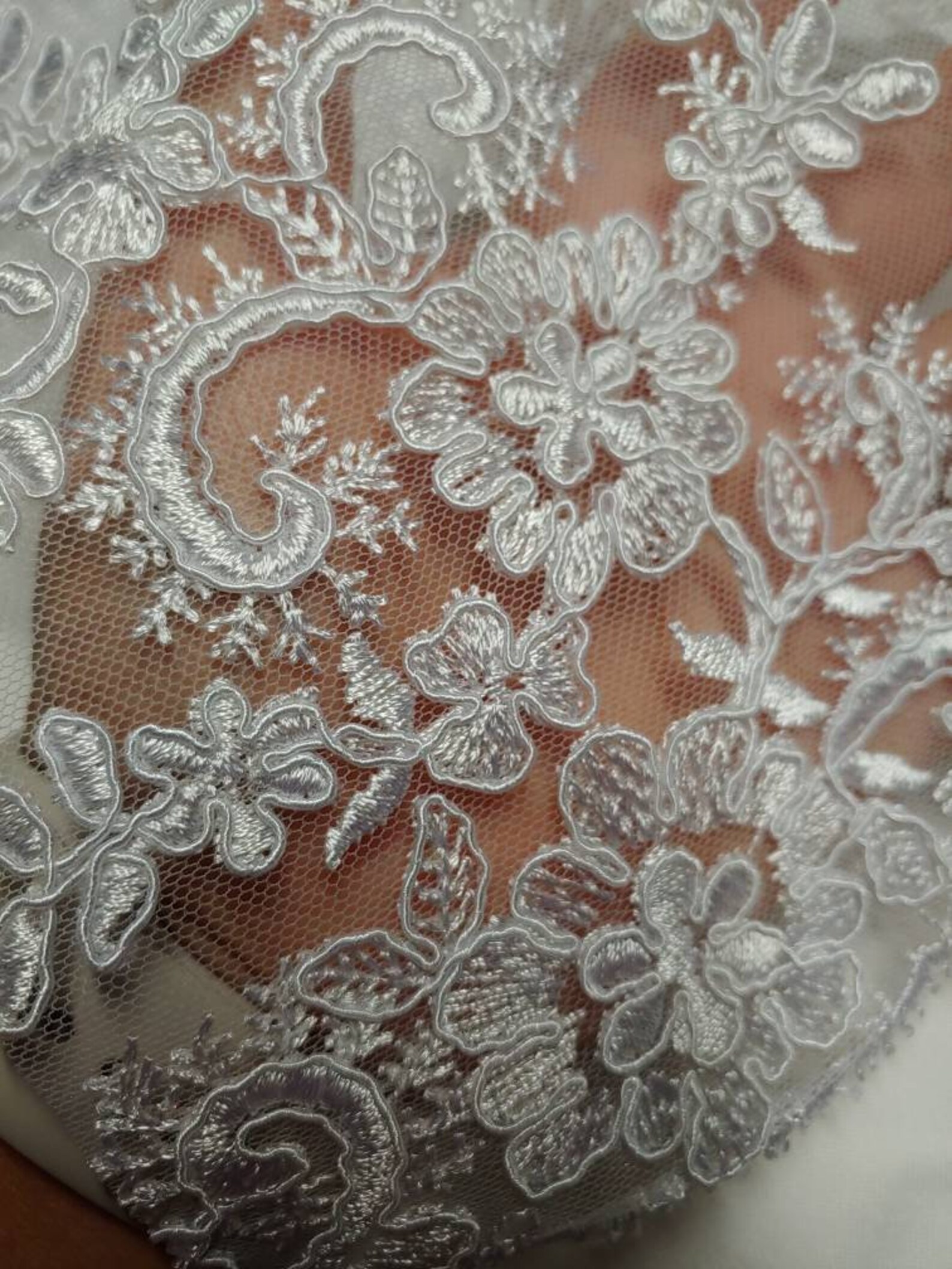 Fancy Lace Fabrics for Weddings White Cord Lace Fabric With - Etsy