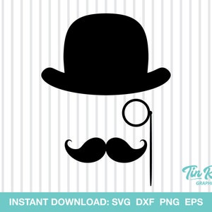 Richtige Gentleman SVG, Hut, Monokel, Schnurrbart, geschnitten Datei