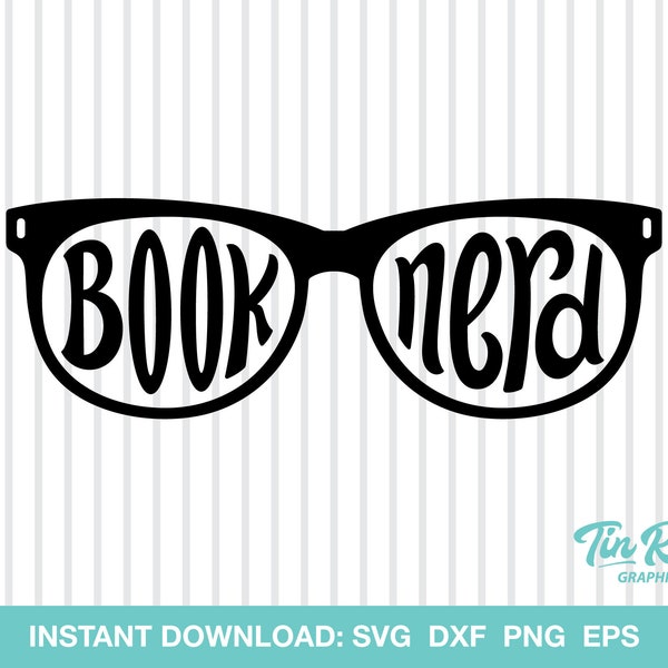 Book Nerd SVG, Funny Book Graphic, Glasses, SVG, cutting file