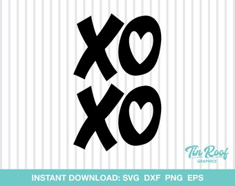 Valentine Svg Hugs and Kisses Svg XOXO Svg Svg File, Png File, Dxf File ...