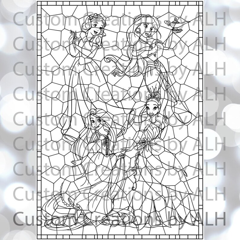 Download Disney Princess Stained Glass SVG | Etsy