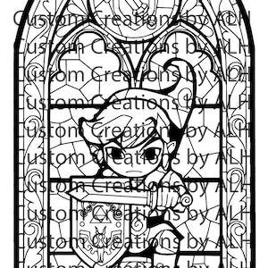 Legend of Zelda - Stained Glass - Link- SVG - cut file - Printable