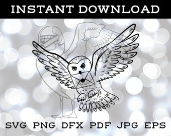 Hibou avec lettre SVG DFX cutfile