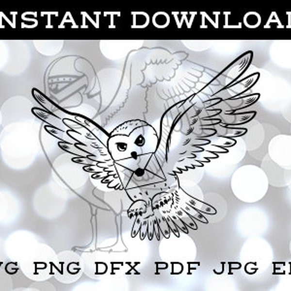 Owl with letter SVG DFX cutfile