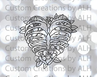Heart Ribcage SVG DFX PDF