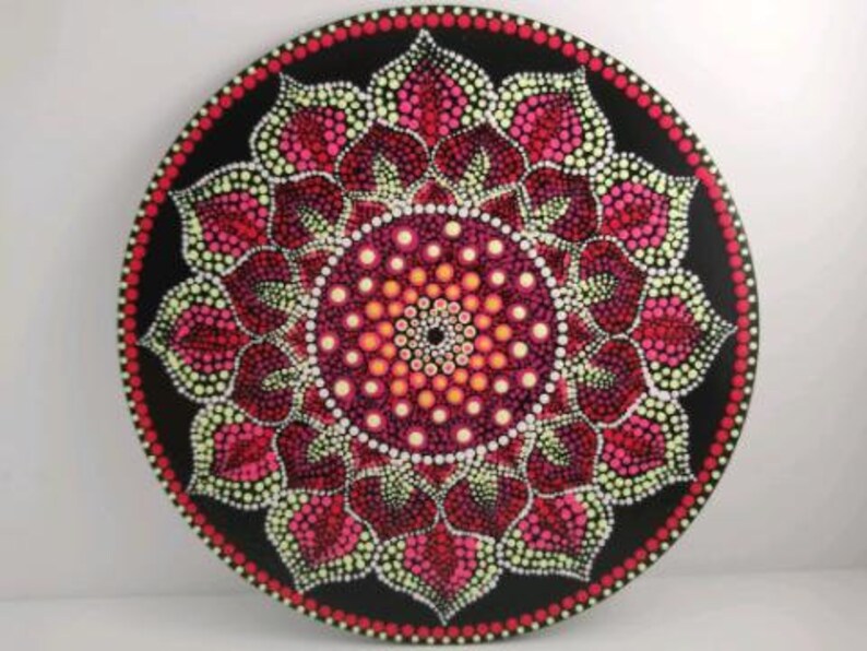 Mandala 2 Painting on Wood Blacklight Paint Etsy