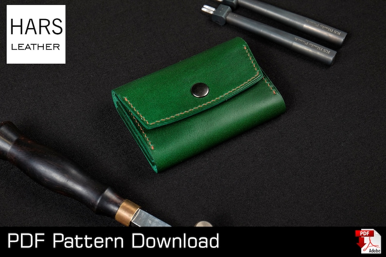 Leather DIY PDF Pattern CardHolder Leather Pattern