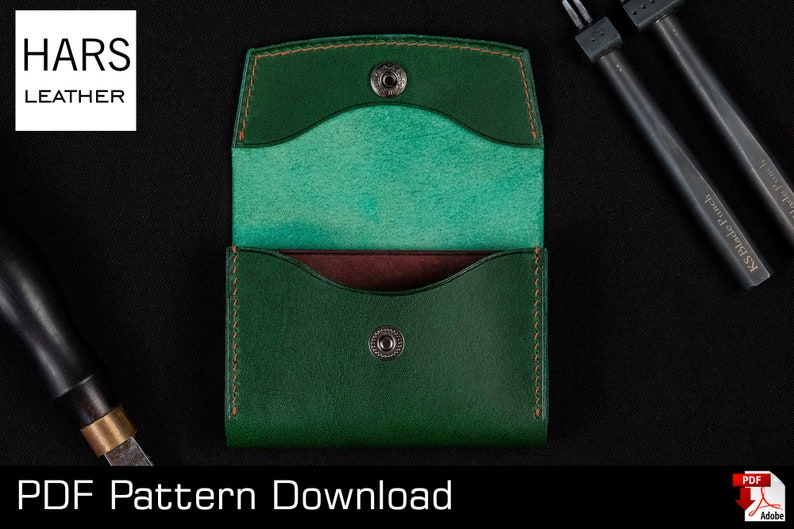Leather DIY PDF Pattern CardHolder Leather Pattern
