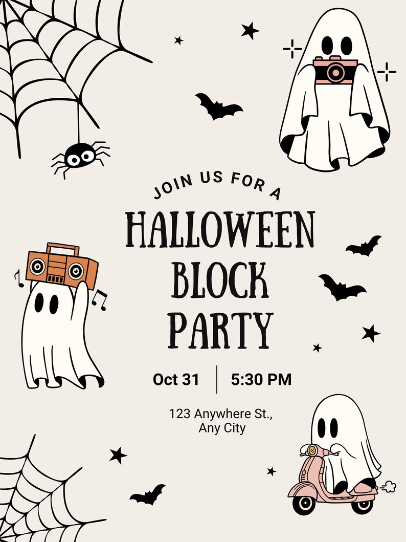 Halloween Block Party Invitation - Etsy