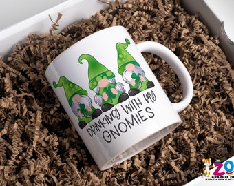 St. Patrick's Day | Saint Patrick's Day | Saint Patty | Gnomes | Mugs | 11oz Mug | 15oz Mug | Coffe Mugs | Drink with my Gnomies