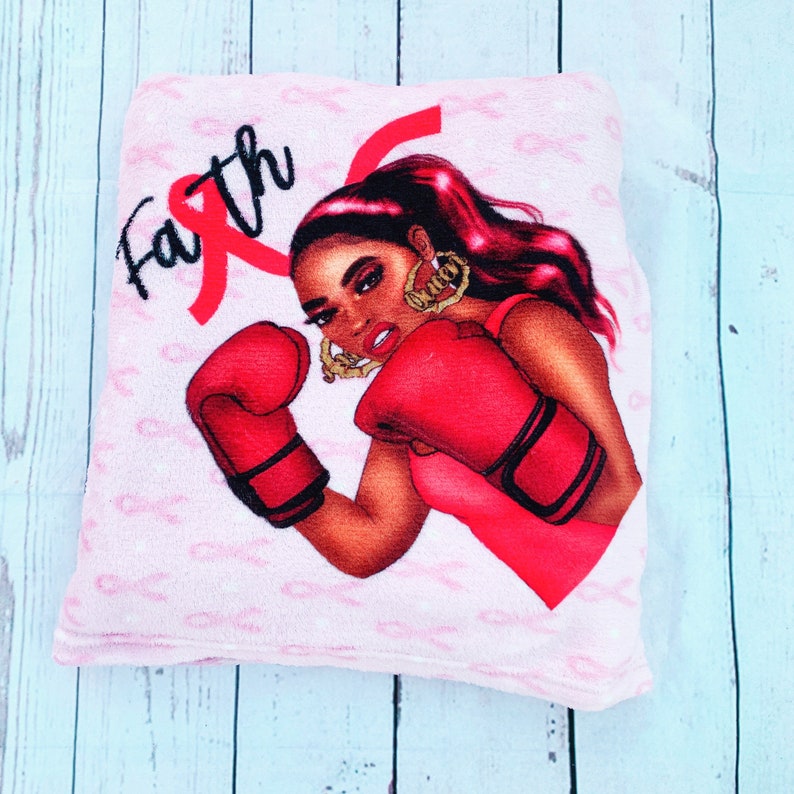 Black Woman Survivor Fighter Breast Cancer Throw