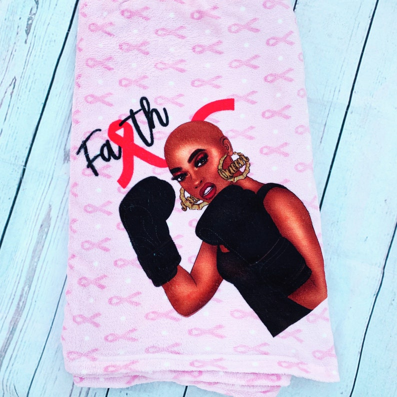 Black Woman Survivor Fighter Breast Cancer Throw