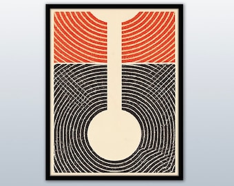 Mid-century modern art print - "Sunset". Print and display as wall art, greeting cards, etc.