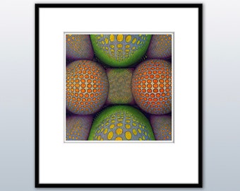 Hi fidelity Op-Art - Mid-century modern geometric art.  Print and display as scalable wall art, greeting cards, etc.