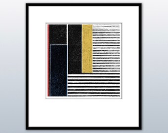 Hi fidelity square print - Mid-century modern geometric art.  Print and display as scalable wall art, greeting cards, etc.