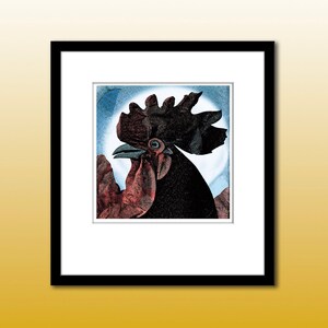 Digital ~ Cock-a-doodle-doo Descending Innocence ~ High fidelity artwork available for immediate download  for self-printing. Rooster art.