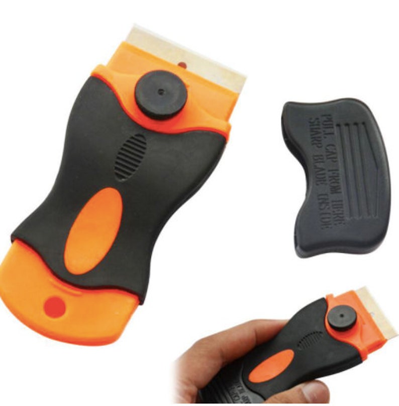 Use on Ceramic Sticker Remover Tool Mini Plastic Handle Razor Scraper Glass Window