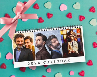 David Tennant Michael Sheen Desk Calendar 2024, Good Omens, Aziraphale and Crowley, David Tennant Gift, Ineffable Husbands