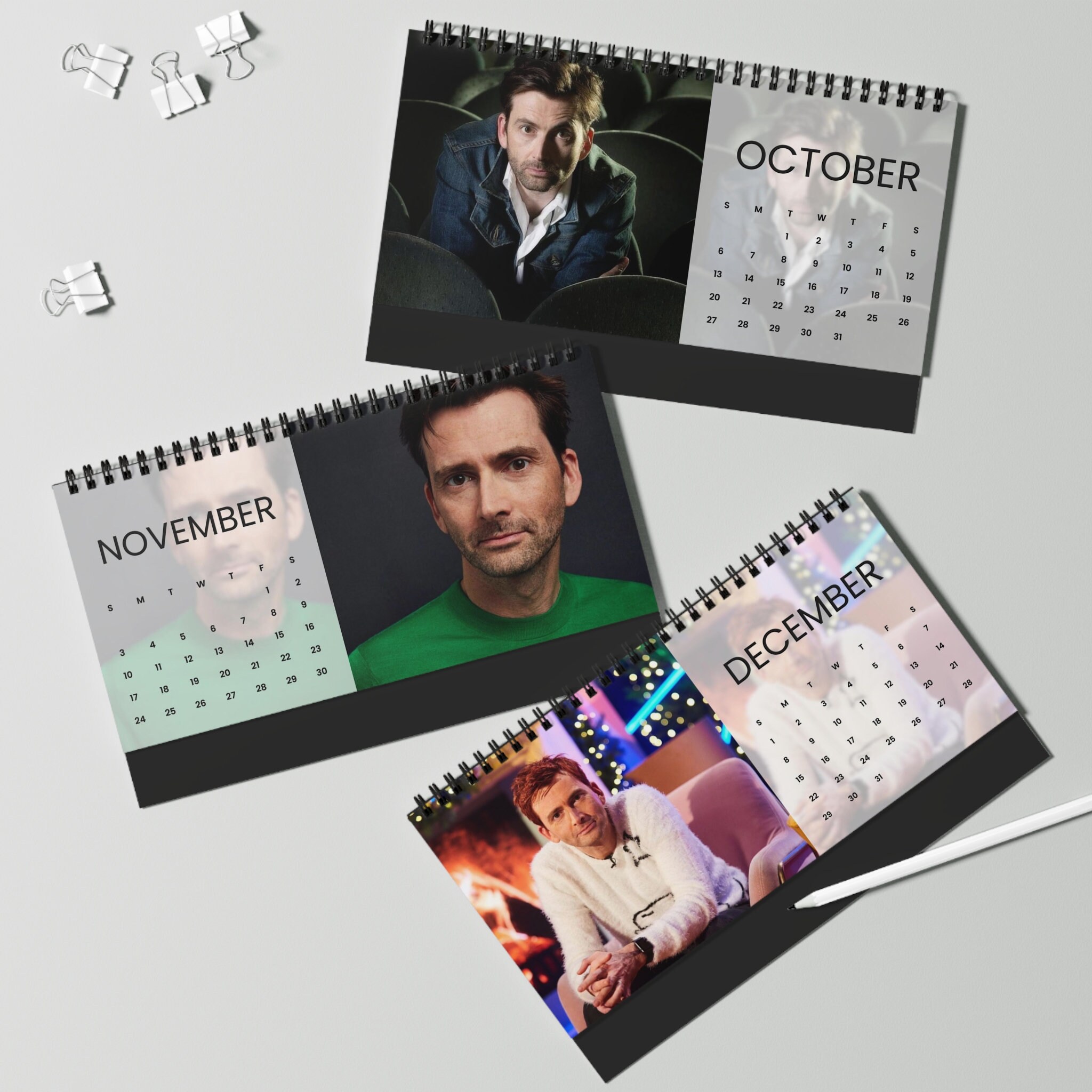 david-tennant-desk-calendar-2024-doctor-who-crowley-good-omens