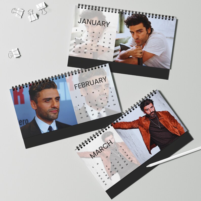 Oscar Isaac Desk Calendar 2024 Moon Knight Poe Dameron Gift Etsy