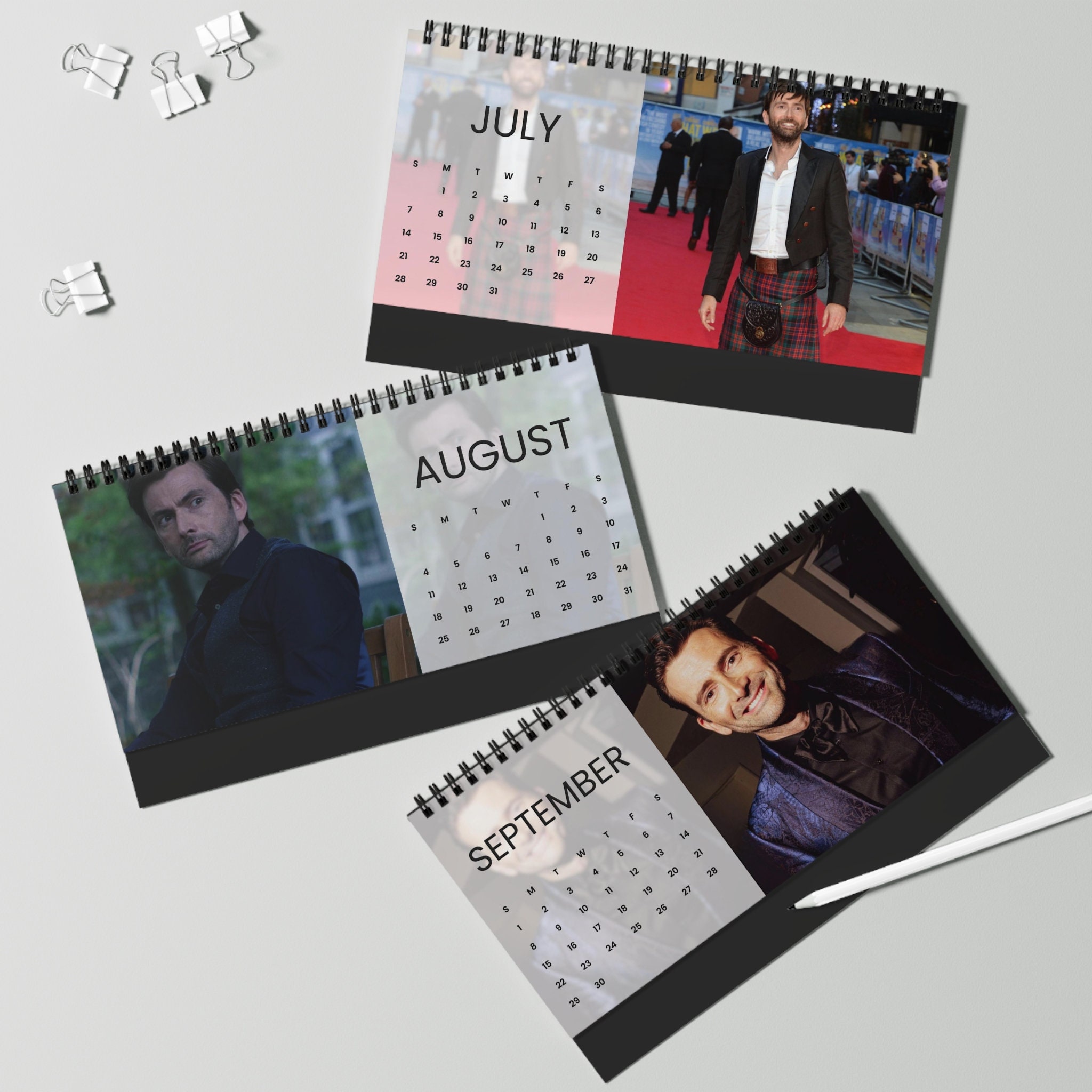 david-tennant-desk-calendar-2024-doctor-who-crowley-good-omens