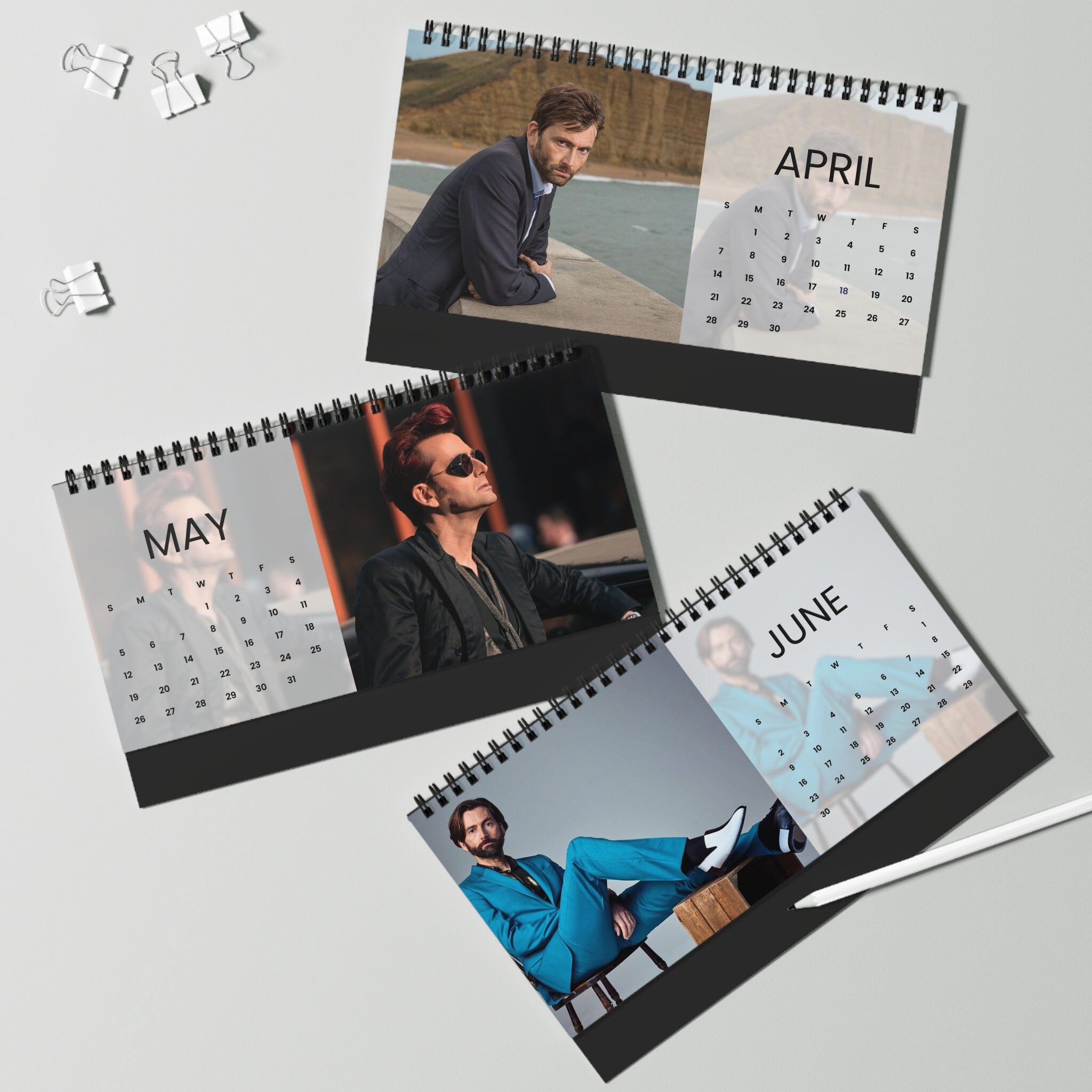 david-tennant-desk-calendar-2024-doctor-who-crowley-good-omens