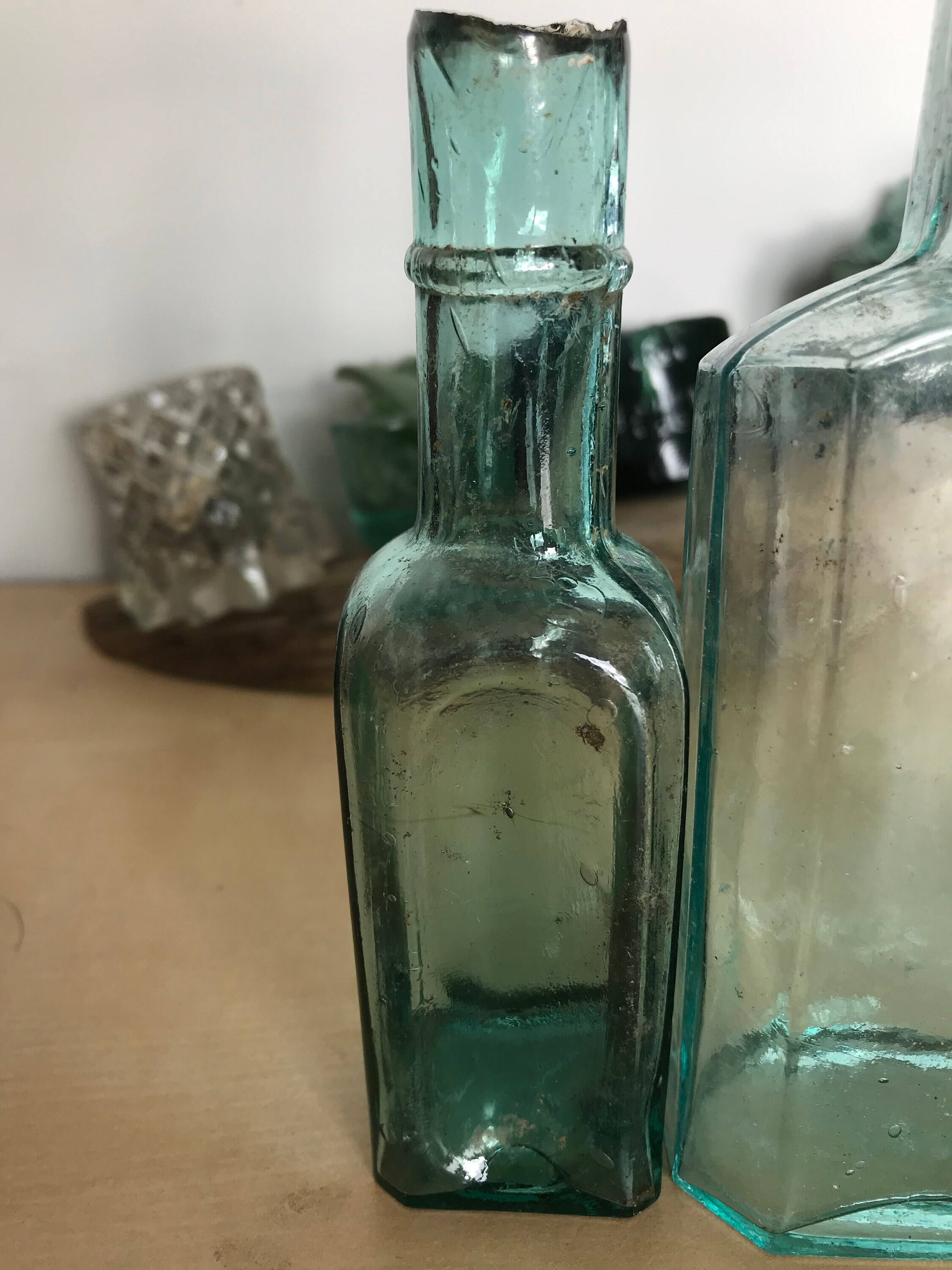 Tres botellas de salsa antiguas acuáticas diferentes Etsy