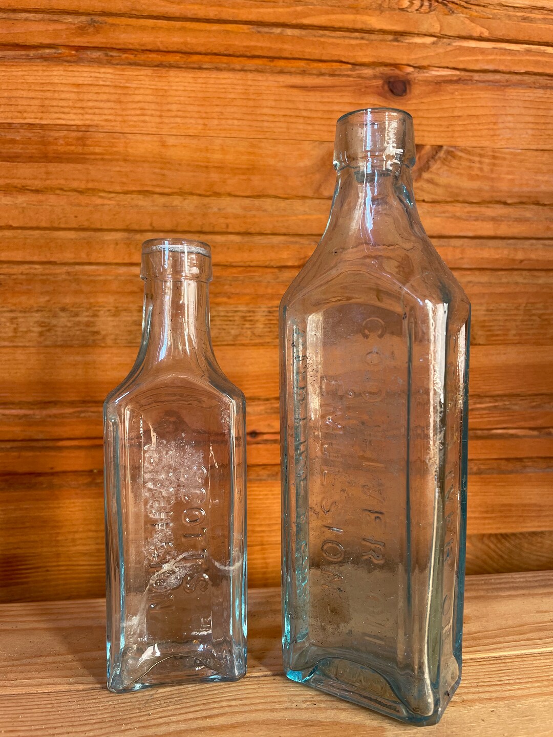 Two Vintage Cod Liver Oil Bottles Etsy